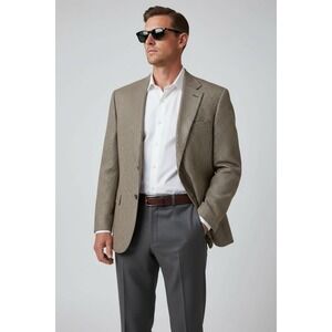 VINTAGE Perry Ellis 38S Portfolio Men's Houndstooth Wool Silk Blend Blazer